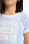 Slim Fit Narrow Cut Crew Neck Printed Ribbed Camisole Short Sleeve T-Shirt Girls D8542A825Sm - 5