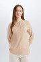 Regular Fit Drop Collar Patterned Wrinkle Long Sleeve T-Shirt E1205Ax25Sp - 3