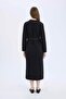 Regular Fit Crew Neck Long Sleeve Belted Thessaloniki Fabric Maxi Hijab Dress E5790Ax25Sp - 5