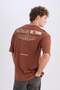 100% Cotton Boxy Fit Crew Neck Back Printed Short Sleeve T-Shirt D5159Ax25Sp - 5