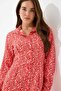 Shirt Collar Floral Long Sleeve Midi Dress E5950Ax25Sp - 3