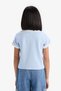 Slim Fit Narrow Cut Crew Neck Printed Ribbed Camisole Short Sleeve T-Shirt Girls D8542A825Sm - 6