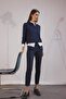 Skinny Fit High Waist Pocket Button Straight Leg Pants E5431Ax25Sp - 3