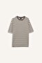 Boxy Fit Crew Neck Striped Short Sleeve Heavy Fabric T-Shirt B5910Ax25Sp - 7