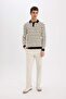 Regular Fit Polo Neck Striped Knit Sweater E7604AX24WN - 2