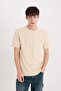 Regular Fit Crew Neck No-Iron Breathable Printed Short Sleeve Heavy Fabric T-Shirt D551