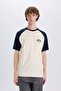 100% Cotton Boxy Fit Crew Neck Printed Short Sleeve T-Shirt D5569Ax25Sp - 3