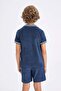 Apaş Collar Towel Fabric Short Sleeve T-Shirt for Boys D1164A824Hs - 7
