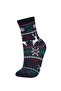 New Year's Themed 2-Piece Cotton Long Socks for Girls Z3921A6Ns - 3