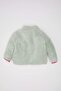 Mock Neck Zippered Welsoft Fleece Plush Sweatshirt for Baby Girl D4993A524Wn - 4