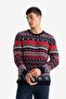 New Year's Themed Standard Fit Crew Neck Knitwear Sweater D5485Ax24Wn - 3