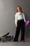 Wide Leg Cargo Wide Leg Cotton Trousers for Girls D9700A825Sp - 2