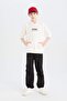 سويت شيرت للأولاد مقاس كبير بغطاء رأس مطرز D8498A825SP - 5