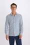 Slim Fit Slim Fit Polo Neck Striped Long Sleeve Shirt D4563Ax24Au - 3