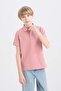 100% Cotton Polo Collar Basic Plain Short Sleeve T-Shirt for Boys D7797A825Sm - 5