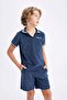 Apaş Collar Towel Fabric Short Sleeve T-Shirt for Boys D1164A824Hs - 4