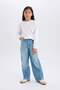 Girls Wide Leg Wide-Leg Jeans Pants D9157A825SP - 2