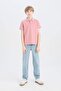 100% Cotton Polo Collar Basic Plain Short Sleeve T-Shirt for Boys D7797A825Sm - 4