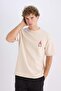 Boxy Fit Crew Neck Printed Short Sleeve T-Shirt D4156Ax24Wn - 3