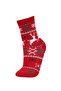 New Year's Themed 2-Piece Cotton Long Socks for Girls Z3921A6Ns - 4