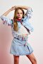 Denim Jacket with Buttoned Pockets for Girls D9698A825Sp - 3