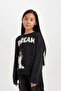 Crew Neck Printed Knitwear Sweater for Girls C9665A824Wn - 3
