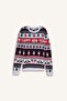 Standard Fit New Year's Themed Crew Neck Sweater D5489Ax24Wn - 7
