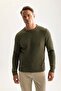 Standard Fit Crew Neck Textured Knitwear Sweater E0811Axns - 3