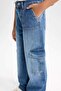 Wide Leg Cargo Wide Leg Jean Trousers for Girls C8540A824Au - 3