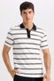 Slim Fit Slim Fit Polo Neck Striped Short Sleeve T-Shirt (24 Sm)