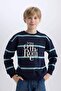 Oversized Wide Fit Crew Neck Printed Sweatshirt Boy's D1907A824Wn