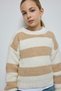 Striped Crew Neck Knitwear Sweater for Girls A6009A824Wn - 3