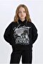 Girl's 2-Piece Set Hooded Printed Sweatshirt Elastic Waist Jogger Bottom D2219A824Wn - 3