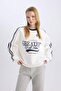 Coool Oversize Wide Fit Crew Neck Printed Thick Sweatshirt 3182544 - 5
