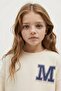 Oversized Wide Fit Crew Neck Printed Sweatshirt Girls D4383A824Wn - 4