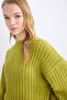 Oversized Wide Fit Crew Neck Knitwear Sweater V1811Az24Cw - 5