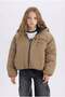 Waterproof Double-Sided Hooded Quilted Zipper Pocket Puffer Coat Girls C5492A824Au - 3