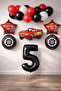 5 Years Old Cars Themed Birthday Party Celebration Balloon Set