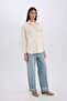 Oversize Wide Fit Pocket Tasseled Gabardine Long Sleeve Jacket Shirt D5266Ax24Au - 2