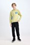 Boy's 2-Piece Set Hooded Printed Sweatshirt with Elastic Waist Jogger Pants Sweatpants D5222A824Wn