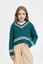 Girl's Regular Fit V-Neck Sweater D6760A8Ns