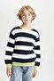 Crew Neck Striped Knitwear Sweater for Boys C3117A824Wn - 6