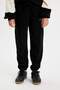Girl's Printed Black Jogger Sweatpants with Elastic Waist and Pockets D0732A824Au - 4