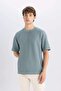 Boxy Fit Crew Neck Short Sleeve Basic Solid T-Shirt 3155104 - 4