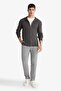 Standard Fit Normal Cut Stand Collar Zippered Knitwear Cardigan C8158Ax24Au - 2