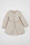 Baby Girl Crew Neck Ribbed Camisole Long Sleeve Basic Plain Dress A7522A524Au