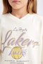 Girls Nba Los Angeles Lakers Oversize Wide Fit Crew Neck Sweatshirt C9506A824Au - 5