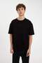 Comfort Regular Fit Relaxed Cut Crew Neck Heavy Fabric Short Sleeve Black T-Shirt C6140Ax24Au - 4