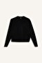 Black Crew Neck Slit Knit Sweater for Girls D1394A824Wn - 8