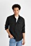 100% Cotton Regular Fit Polo Collar Basic Plain Long Sleeve Shirt B2654Ax24Au - 3